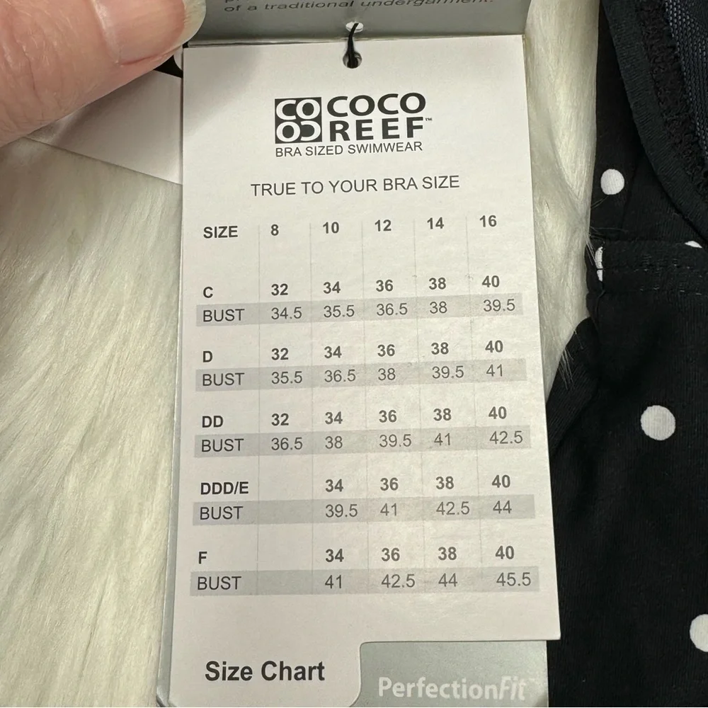 NWT Coco Reef Divine Polka Dot Tankini size 32/34C